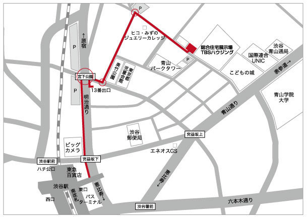 渋谷駅からの地図