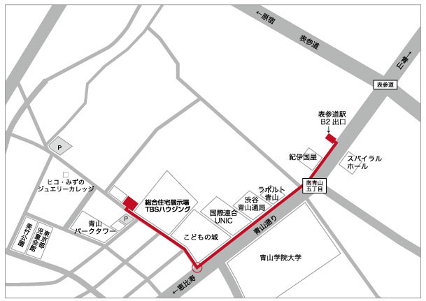 表参道駅からの地図